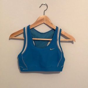 Blue nike sports bra